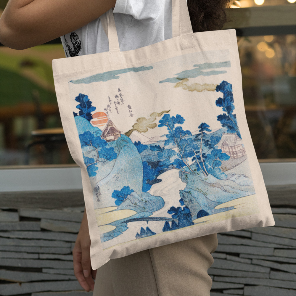 An Evening View of Fuji Canvas Tote Bag - Picture 1 of 5